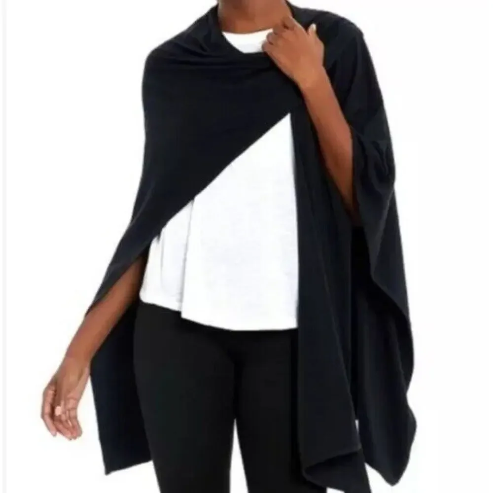 Balance Collection Cozy Wrap NWT BLK MSRP $50 Cardigan Athleisure Travel…